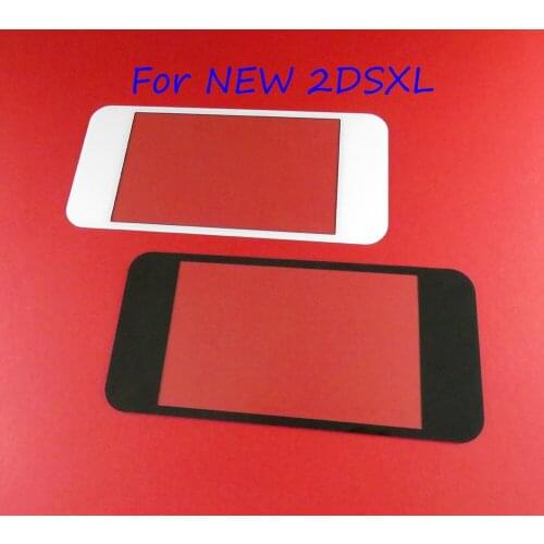 50pcs For Nintendo New 2DS XL LL upper screen protector glass mirror surface for top lcd screen For NEW 2DSXL