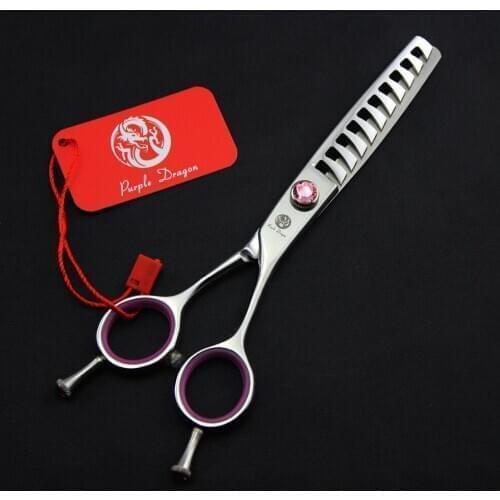 564# 6.0'' Brand Purple Dragon Hairdressing Scissors JP 440C Barbers 10 Teeth 50% Thinning Rate Thinning Scissors Hair Shears