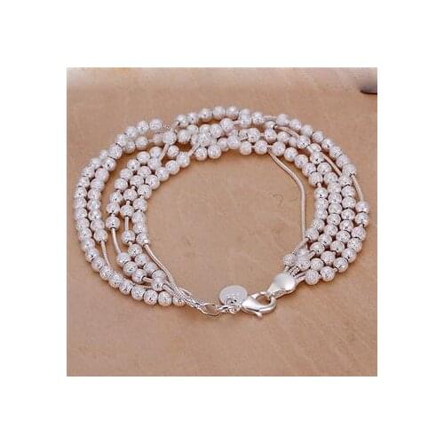 H250 N925 delicate Silver color bracelet, fashion jewelry Five Line Balls Bracelet /aioaizva bauajsba