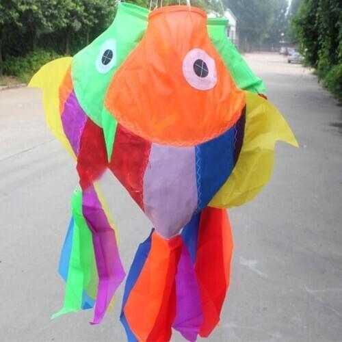 Kids Cute Carp Fish Kite Windsock Direction Flag Outdoor Flying Game Accessory Colorful Windsock Carp Wind Sock Flag Gift Toy