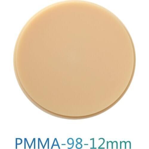 98x12mm Acrylic PMMA Dental CAD CAM Blocks/PMMA Multilayer Disc Denture Prosthetics Temporary C1/C2/C3/C4/D2/D3/D4 Clear