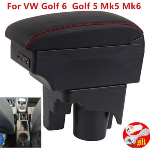 For VW Golf 6 Armrest box For Golf 5 Mk5 Mk6 jetta 5 Interior special Retrofit parts Car Armrest box Center Storage box