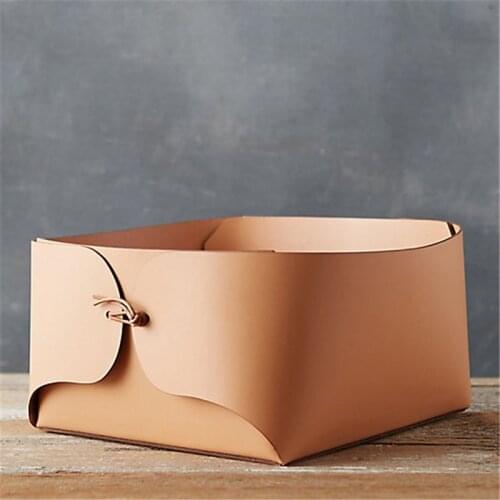 Household Leather Clothing Carrying Basket Desktop Books Basket Toy Storage Boxes