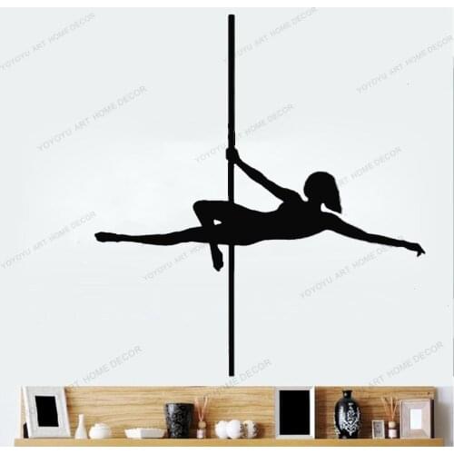 Exotic Acrobatic Pole Dancer Wall Sticker Decal Art. Any and a choice of sizes Vinyl Decal Sticker Bedroom Decoration yw-538