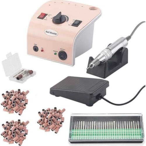 35W 35000RPM Electric Nail Drill Machine Strong Power Manicure Machine Manicure Drill Pedicure Drill Machine Milling Cutters Set