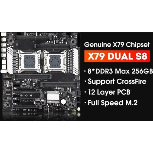 Factory direct X79 dual-S8 lntel X79 2011 dual cpu motherboard with high quality