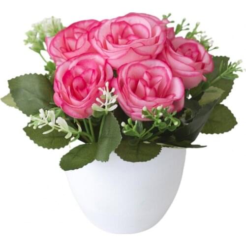 1Pc Potted Handmade Artificial Flower Bonsai Stage Garden Wedding Fake Flower Office Home Party Wedding Decor Props Potted plant