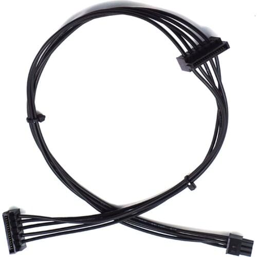 2pcs Mini 6 Pin To 2 SATA 15PIn Power Supply Cable for DELL 3250 3268 3650