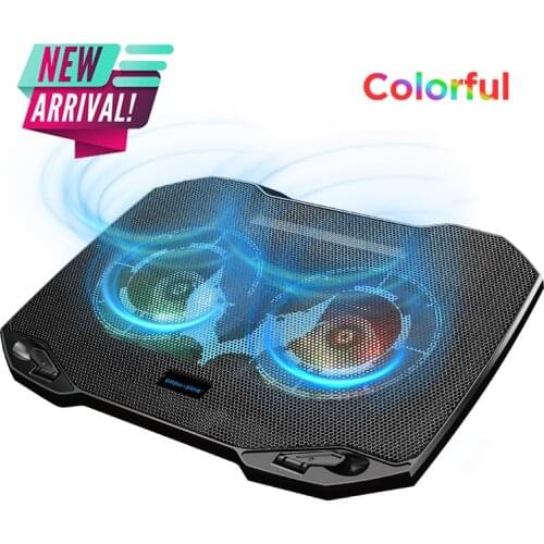 CHOTOG Gaming Laptop Cooler with 2 Quiet Big Fans, RGB 7 Color Light Change Portable USB Laptop Cooling Pad 11 to 15.6 Inch
