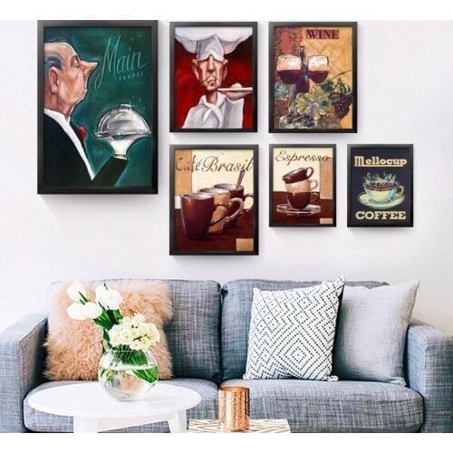 Cartoon Figures Cook Chef Canvas Painting Nordic Home Decoration Art Poster Modular Wall Pictures For Kitchen Living Room Decor