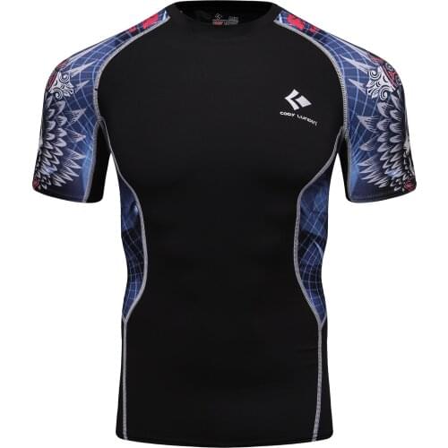 Mens Compression Sportswear Gym Tights Training Clothes Workout Jogging Sports rashguard male Running t-shirt