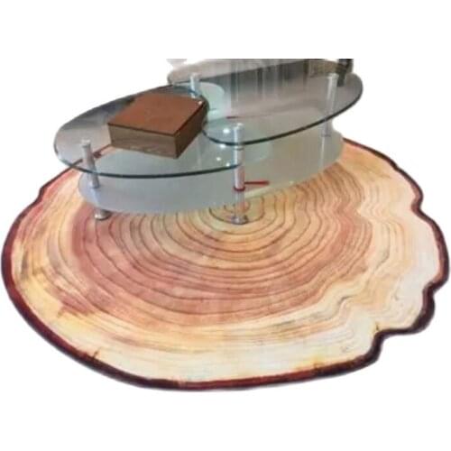 SOFT Wood Tree Annual Ring Round Carpet For Living Room Bedroom Study Room Chair Mat Plush Rug NON-SLIP