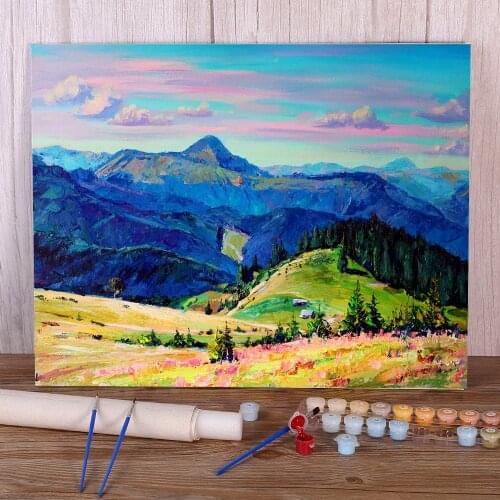 Landscape Summer Coloring By Numbers Painting Set Oil Paints 50*70 Painting On Canvas Loft Picture Crafts Handiwork