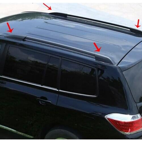 For Toyota Highlander 2008 2009 2010 2011 2012 2013 black Roof Rack Rail End Cover Replace 4pcs Car accessories