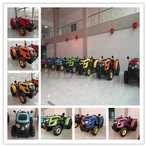 New Tractor 4WD 50HP Warm House Orchard Garden Farm Hydraulic Tractor Agricultural Machinery Rainbow Colors SY504G