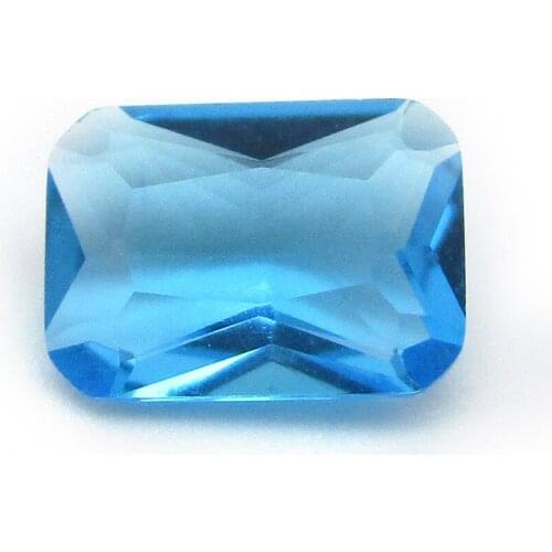 50pcs Wholesale AAAAA 5x7mm 6x8mm Loose Glass Stone Beads Synthetic Octagon Cut Seablue Crystal
