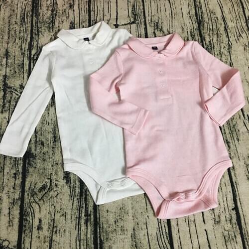 A Orange Home Girl Baby Baby Newborn Pure Cotton Hollow Out Comfortable Solid Color Lapel Triangle Ha Climb Package Fart