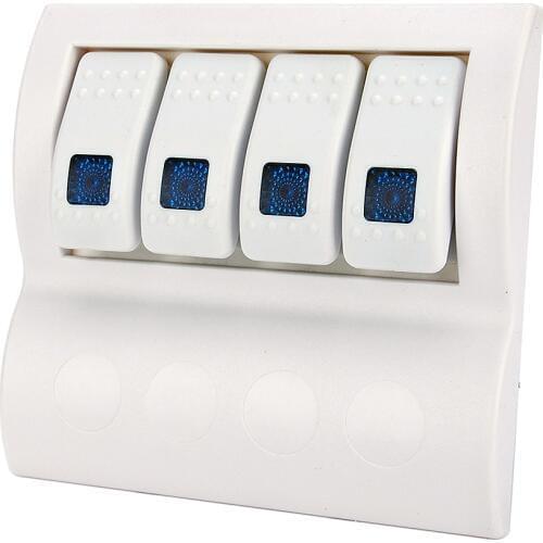 Marine Boat Bash Board Switch Panel with Sticker Labels 4 Gang