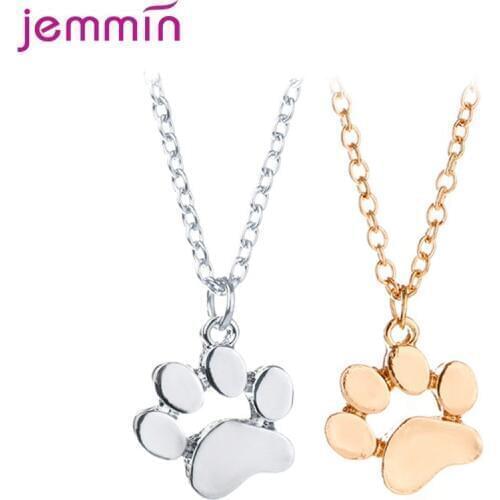 Puppy Dog Cat Bear Claws Pendant Necklace for Women Girl Christmas Gift Fine 925 Sterling Silver Choker Jewelry Wholesale