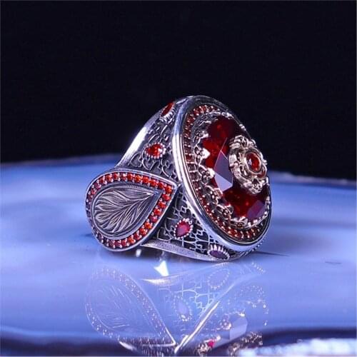 Semi Precious Has 925 Sterling 925 K Silver Men 'S Ring