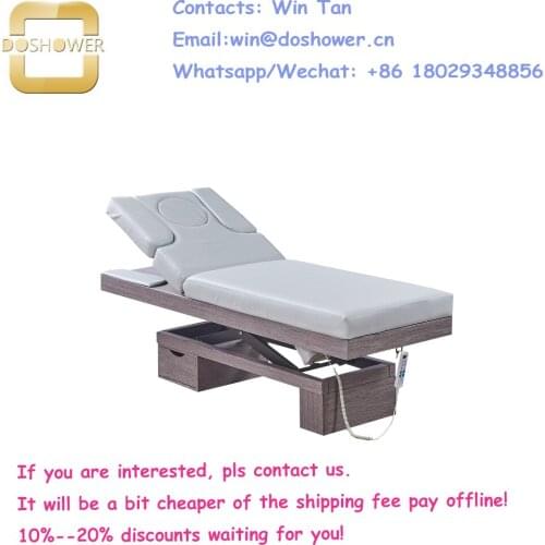 Portable massage bed foldable with recling facial treatment bed of salon furniture electric spa facial bed