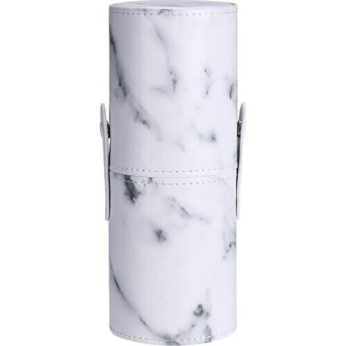PU Leather Marble Pattern Portable Makeup Brush Holder Cosmetics Make Up Cup Storage Organizer Case