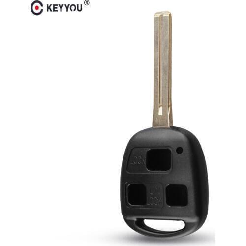 KEYYOU 3 Button Car Remote Key Shell Replacement For Toyota RAV4 Corolla For Lexus ES300 RX300 Key Fob Case TOY48 46mm Blade