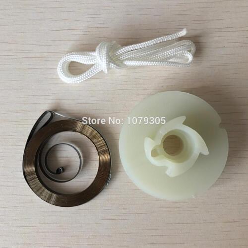 Chainsaw Starter Recoil Starter rope rotor with rewind Spring & Rope for Starter Repair Replacement Fit HUS 51 55