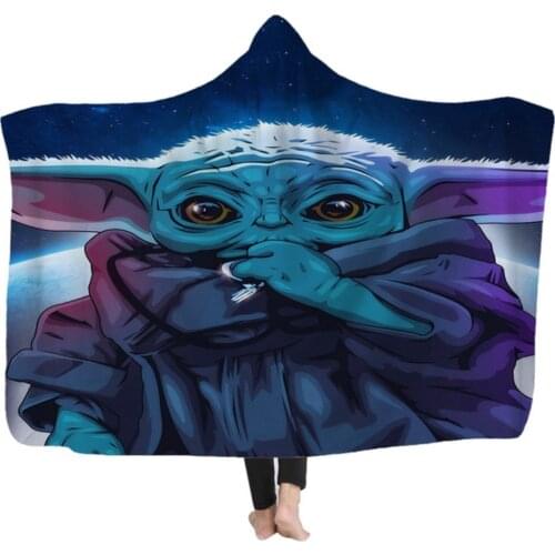 Disney Cute Yoda Baby Comfort Soft Hooded Cloak Blanket Adult Children Sofa Bedset Air Conditioner Nap Student Dorm Blanket