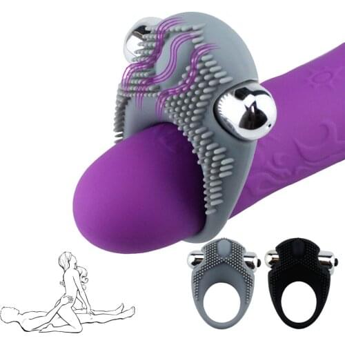 Penis Vibrating Ring Delay Ejaculation Bullet Vibrator Clitoris Massager Adult Sex Toys for Men Male Cock Silicone Rings clit