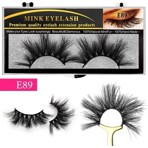 High quality 5D real mink 25mm lashes luxury mink strip Makeup Lashes Handmade Long Eyelash Extension