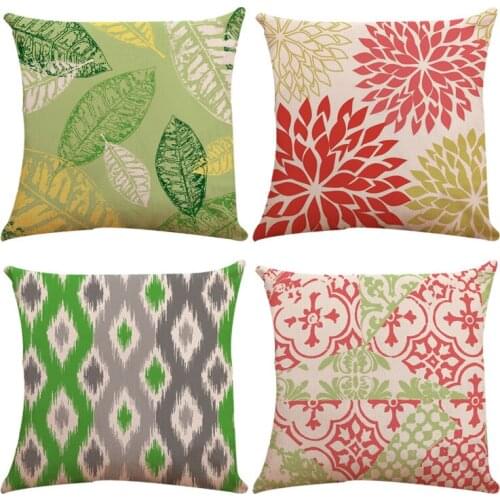 Explosive Hot Sale Nordic Simple Geometry Fireworks Leaf Series Linen Pillowcase Car Sofa Cushion