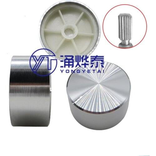 YYT 2PCS Aluminum alloy silver light body 34*17MM knob potentiometer cap band switch