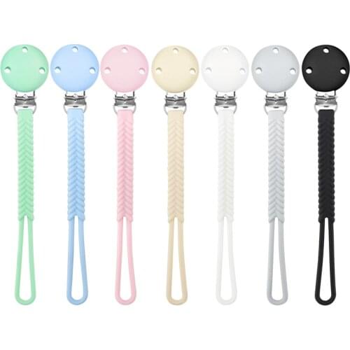 2021 New Design Soft Silicone Pacifier Clips Kids Nipple Holder Food Grade Baby Pacifier Chain Pendant Teat Attachment