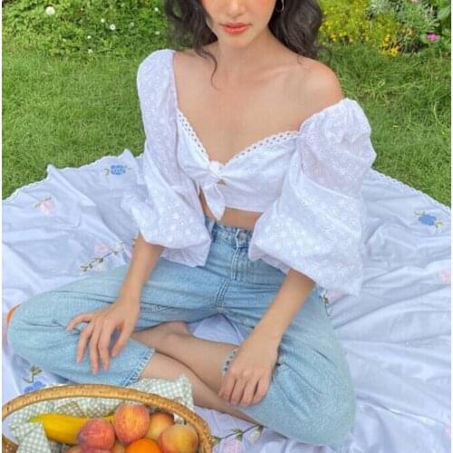 Women Fashion Long Sleeve Hollow Out Tops Stylish Solid Color Crop Top for Ladies Female