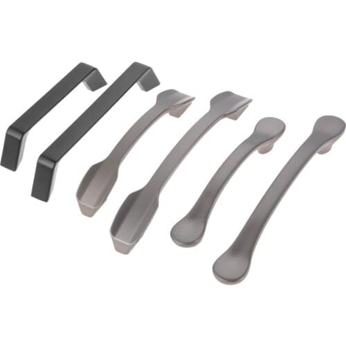 1pc Modern Handle Black/Pearl Silver Pull Simple Style Knob w/screw Elegant 107-165mm Minimalist Decor Furniture Door Cabinet