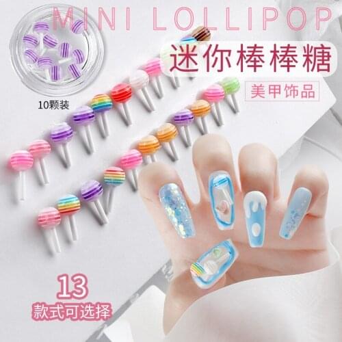 10 Pcs/Box Candy Sweets 3D Nail Art Decorations Fashion Jewelry Manicure Design Accessories