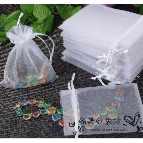 100pcs/lot white color Organza Bags 13x18cm Wedding Favour Gift bag Jewellery pouches For the holiday