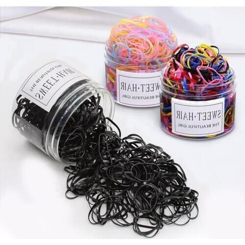 1000Pcs Disposable Elastic Rubber Band Mini Hair Bands Stationery Office School Rubber Bands for Girlsl Kids