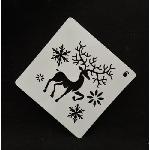 13*13 Deer pvc Layering Stencils for DIY Scrapbooking/photo album Decorative Embossing DIY Paper Cards Crafts