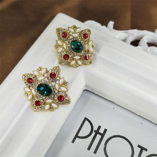 2020 Direct Selling Brincos Brinco The Role Of Qingdao Plated Mosaic Europe And Emerald Baroque Ancients Female 925 Earrings
