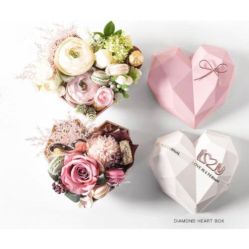 2021 New Diamond Shaped Flower Boxes Cake Flower Package For Wedding Home Party Suppiles Flower Containers Gift Boxes Cases Dec