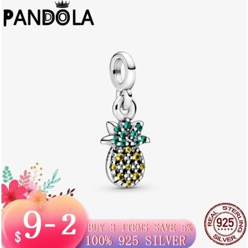 2021 new High Quality 925 Sterling Silver My Pineapple Dangle Charms Beads fit Original Pandora Me Bracelets Jewelry Gift