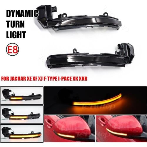 2X For Jaguar XE XF XJ F-TYPE XKR I-PACE X250 X260 Flowing Turn Signal Lights Side Dynamic Indicator LED Car Accessories