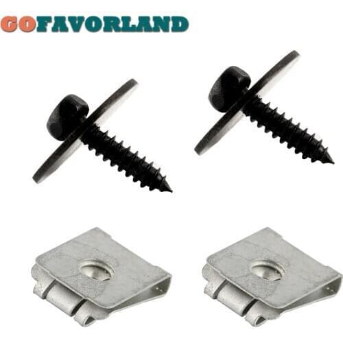 2x Sheet Metal Screws 2x Undercar Shield Clip Nuts 0019906036 0019949845 For Mercedes C230 CL500 CL55 E320 S320 S430 W124 W125