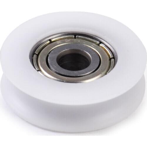 4Pcs 5*17*6mm 695zz U Groove Guide Pulley Sealed Rail Ball Bearing Nylon Embedded