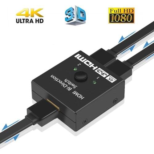 4K HDMI-compatible Switch 2 Ports Bi-directional 1x2 / 2x1 Switcher Splitter Ultra HD 4K 1080P 3D HDR HDCP for PS4 Xbox HDTV
