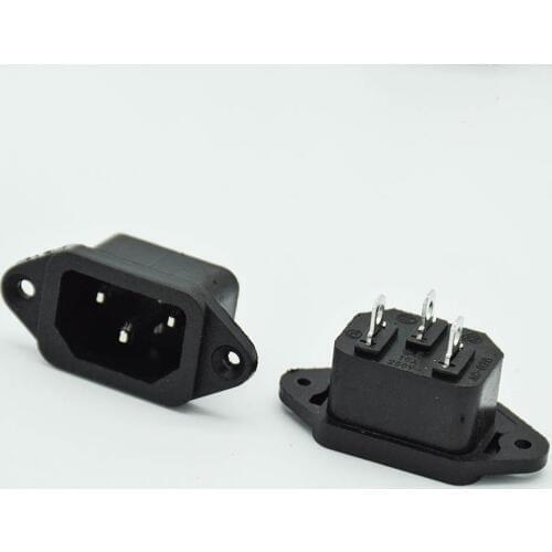 5 Pcs/lot IEC 320 C14 3Pins Male Plug Panel Power Inlet Sockets Connectors AC 250V 10A