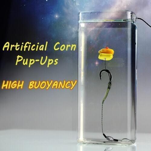 Bimoo 50pcs/Bottle Artificial Corn Pop Up Carp Fishing Pop-Up Hair Rig Foam Baits Fake Maize Baits Floating