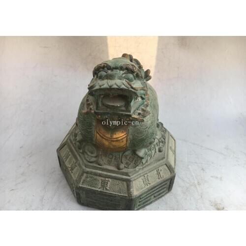 7'' bronze gild all directions Eight Diagrams treasure Dragon Turtle tortoise